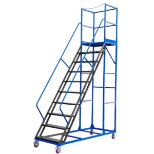 Drabina magazynowa przejezdna Mega-M STANDARD H-250 cm 10 stopni N