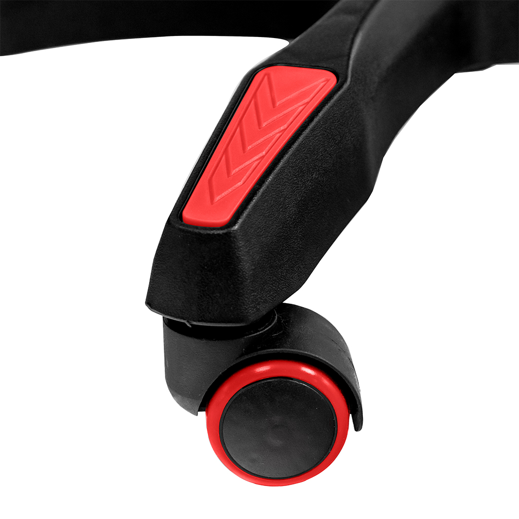 Fotel obrotowy gamingowy z podnóżkiem Mega-M eko skóra czarno-czerwony N - obrazek 13