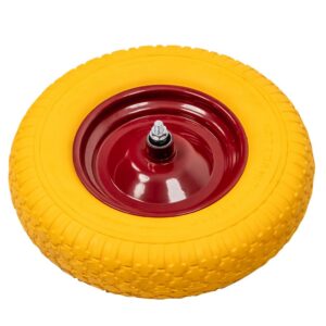 Koło do taczki pełne poliuretan 4.00-8PU śr. 39 cm z ośką dł. 15cm N