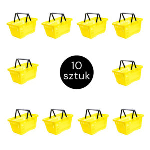 Koszyk sklepowy H-22 cm L-30 cm G-43 cm Poj.22L żółty (zestaw 10szt.) N