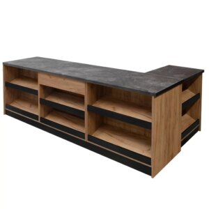 Lada sklepowa sprzedażowa Mega-M H-87 cm L-360 cm G-60 cm dąb kraft N