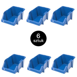 Pojemnik magazynowy Mega-M kuweta warsztatowa S plastikowa 155x250x120 mm niebieski (pakiet 6 szt.) N