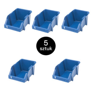 Pojemnik magazynowy Mega-M kuweta warsztatowa M plastikowa 200x300x130 mm niebieski (pakiet 5 szt.) N