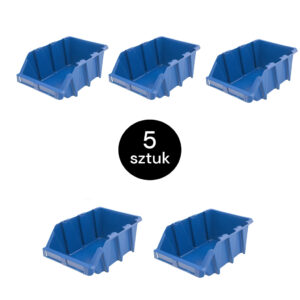 Pojemnik magazynowy Mega-M kuweta warsztatowa L plastikowa 220x355x150 mm niebieski (pakiet 5 szt.) N