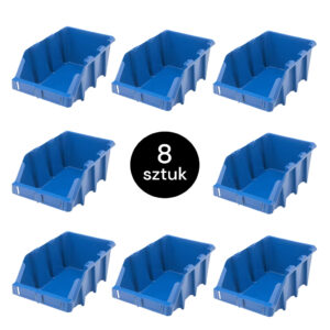 Pojemnik magazynowy Mega-M kuweta warsztatowa XL plastikowa 265x420x168 mm niebieski (pakiet 8 szt.) N