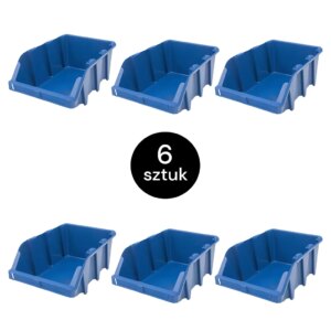 Pojemnik magazynowy Mega-M kuweta warsztatowa XXL plastikowa 315x497x190 mm niebieski (pakiet 6 szt.) N