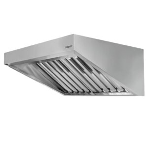 Okap gastronomiczny skośny ze stali nierdzewnej Mega-M S-120 cm G-100 cm H-50 cm N