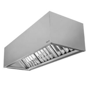 Okap gastronomiczny skrzyniowy ze stali nierdzewnej Mega-M S-180 cm G-100 cm H-50 cm N