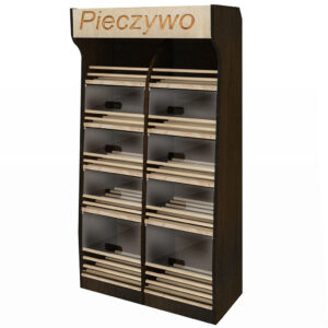 Regał na pieczywo Mega-M T H-200 cm L-100 cm G-50 cm oświetlenie LED orzech ciemny N