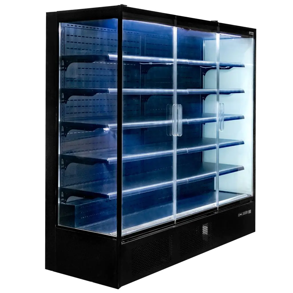 Regał chłodniczy Mega-M HUGO PLUS IC L-187 cm G-74 cm H-201 cm black drzwi transparentne N - obrazek 2