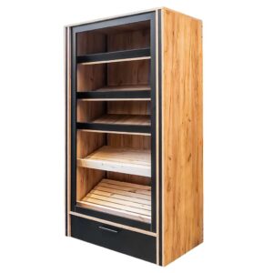 Regał na pieczywo otwarty Mega-M H- 204 cm L- 110 cm G- 62 cm dąb kraft / czarny N