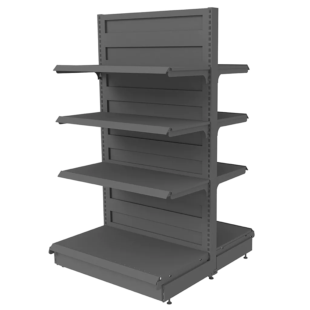 Regał sklepowy gondola Mega-M Basic H-165 cm L-103 cm 2xG-50/6x40 cm (GC-108 cm) antracyt moduł bazowy N