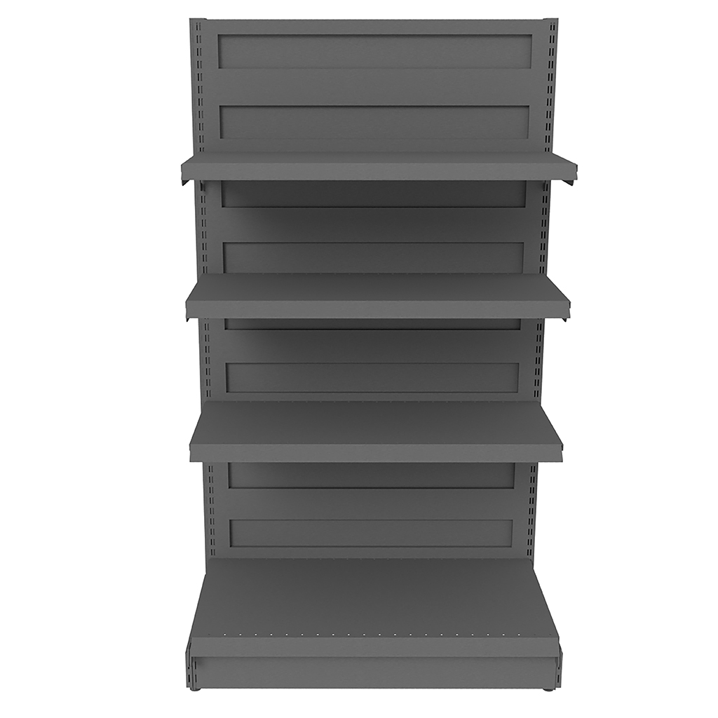 Regał sklepowy gondola Mega-M Basic H-165 cm L-103 cm 2xG-50/6x40 cm (GC-108 cm) antracyt moduł bazowy N - obrazek 2