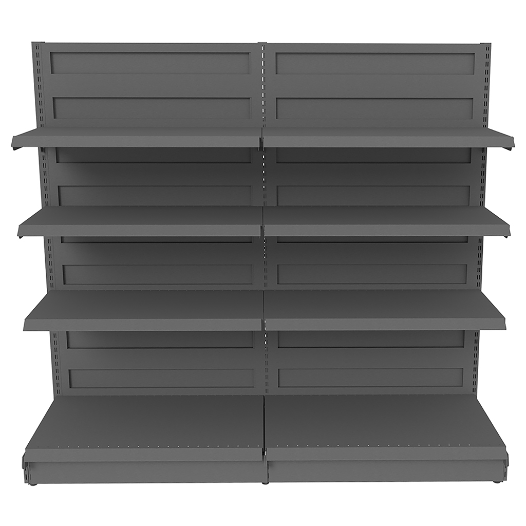 Regał sklepowy gondola Mega-M Basic H-165 cm L-203 cm 2xG-50/6x40 cm (GC-108 cm) antracyt N - obrazek 2