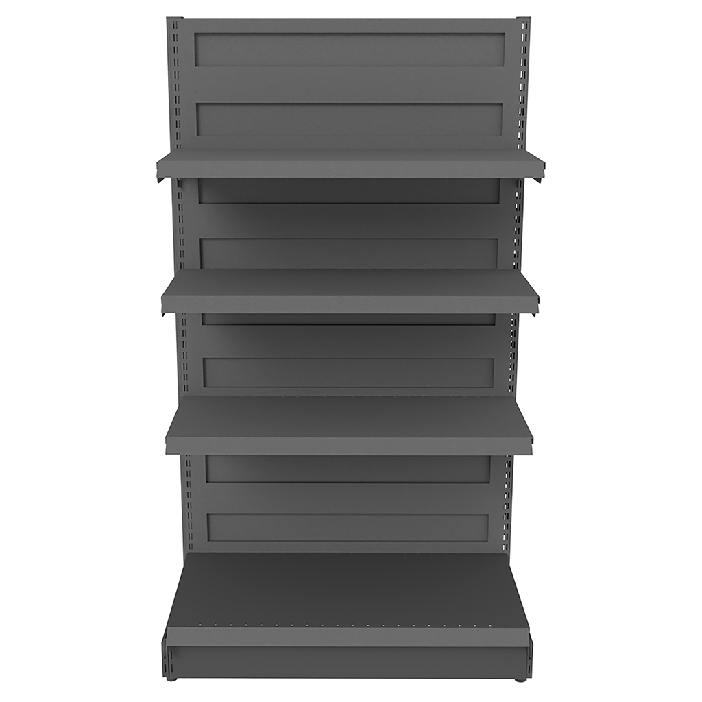 Regał sklepowy przyścienny Mega-M Basic H-165 cm L-103 cm G-50/3x40 cm (GC-58 cm) antracyt moduł bazowy N - obrazek 5