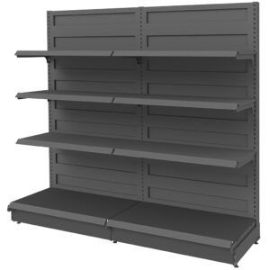 Regał sklepowy przyścienny Mega-M Basic H-165 cm L-203 cm G-50/3x40 cm (GC-58 cm) antracyt N