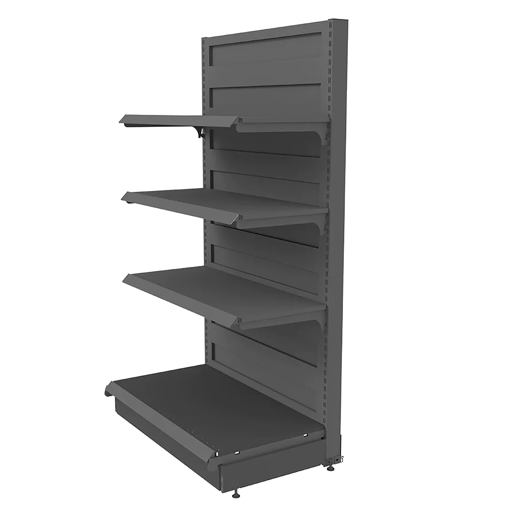 Regał sklepowy przyścienny Mega-M Basic H-225 cm L-103 cm G-50/3x40 cm (GC-58 cm) antracyt moduł bazowy N - obrazek 3