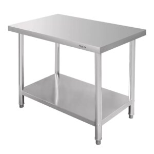 Stół ze stali nierdzewnej centralny z półką Mega-M STANDARD S-100 cm G-60 cm H-85 cm N