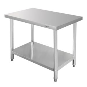 Stół ze stali nierdzewnej centralny z półką Mega-M STANDARD S-100 cm G-70 cm H-85 cm N