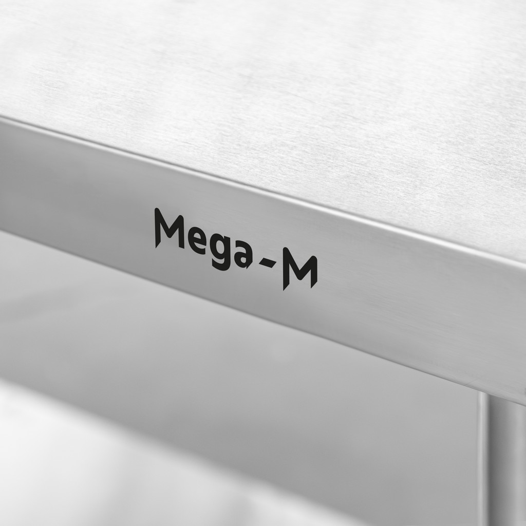 Stół ze stali nierdzewnej centralny z półką Mega-M STANDARD S-80 cm G-70 cm H-85 cm N - obrazek 6
