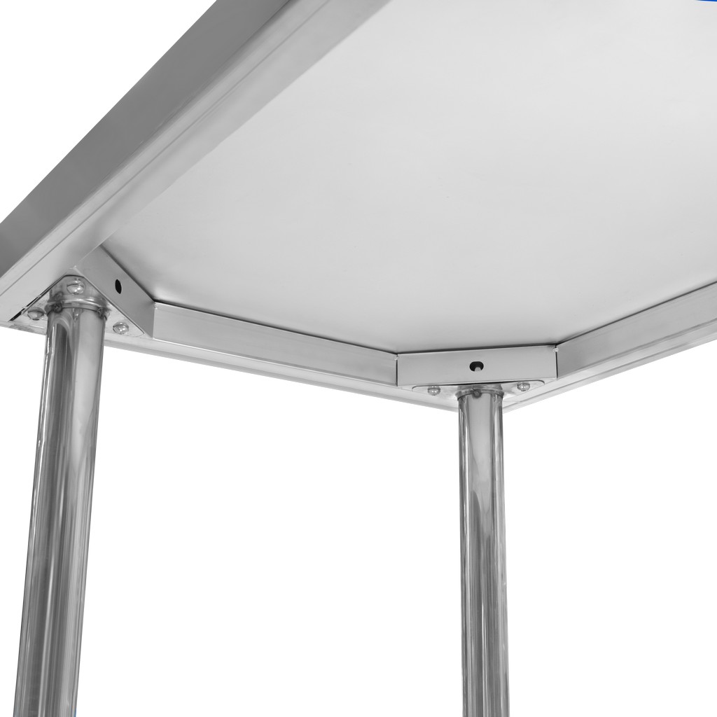 Stół ze stali nierdzewnej centralny z półką Mega-M STANDARD S-80 cm G-70 cm H-85 cm N - obrazek 4