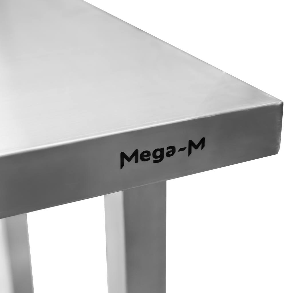 Stół ze stali nierdzewnej centralny z półką i 6 nogami Mega-M S-220 cm G-60 cm H-85 cm N - obrazek 8