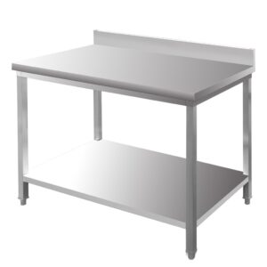 Stół ze stali nierdzewnej przyścienny z półką  Mega-M S-120 cm G-70 cm H-85 cm N