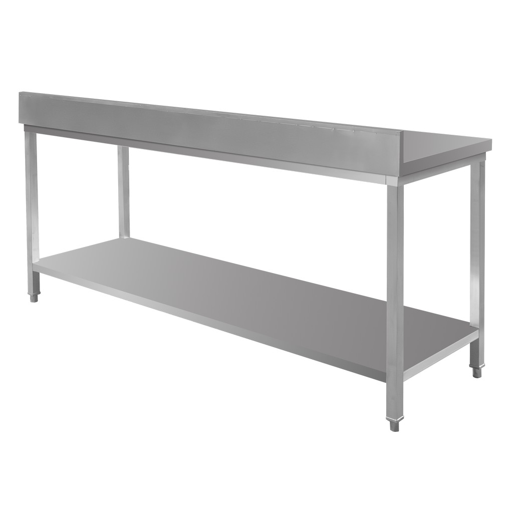 Stół ze stali nierdzewnej przyścienny z półką Mega-M S-200 cm G-60 cm H-85 cm N - obrazek 4