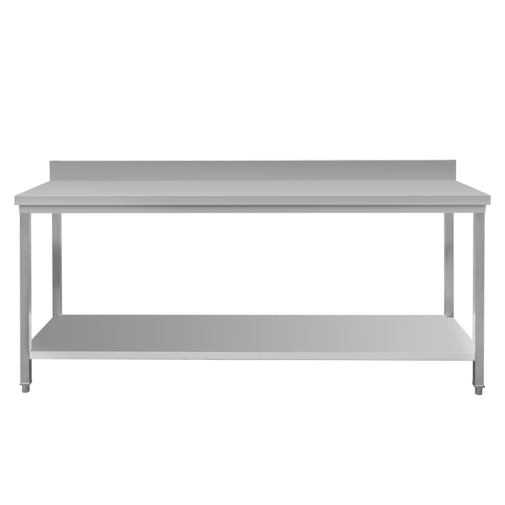 Stół ze stali nierdzewnej przyścienny z półką Mega-M S-200 cm G-60 cm H-85 cm N - obrazek 2