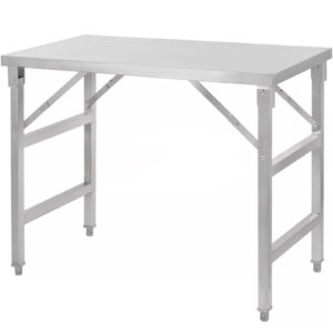 Stół ze stali nierdzewnej centralny składany Mega-M S-100 cm G-60 cm H-85 cm N