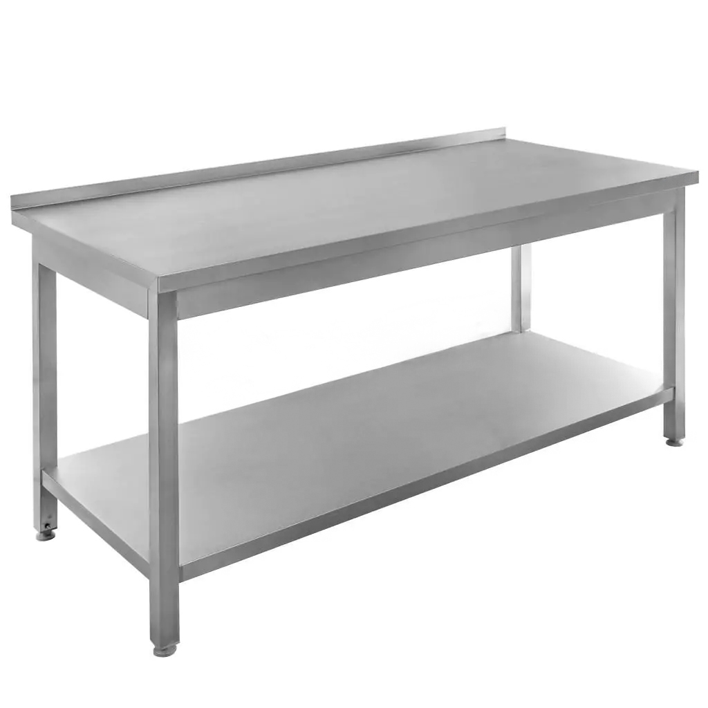 Stół ze stali nierdzewnej przyścienny z półką spawany Mega-M S-150 cm G-60 cm H-85 cm N - obrazek 2