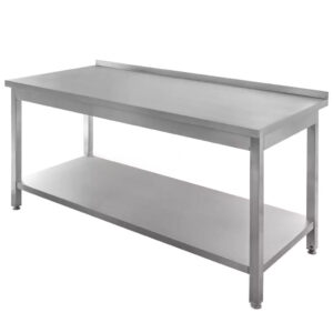 Stół ze stali nierdzewnej przyścienny z półką spawany Mega-M S-150 cm G-70 cm H-85 cm N