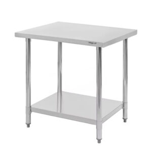 Stół ze stali nierdzewnej centralny z półką Mega-M S-60 cm G-70 cm H-85 cm N