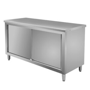 Stół ze stali nierdzewnej przyścienny z szafką Mega-M S-150 cm G-60 cm H-85 cm N