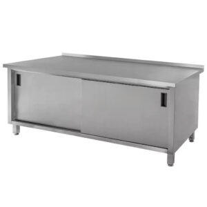 Stół ze stali nierdzewnej przyścienny z szafką spawany Mega-M S-180 cm G-70 cm H-85 cm N