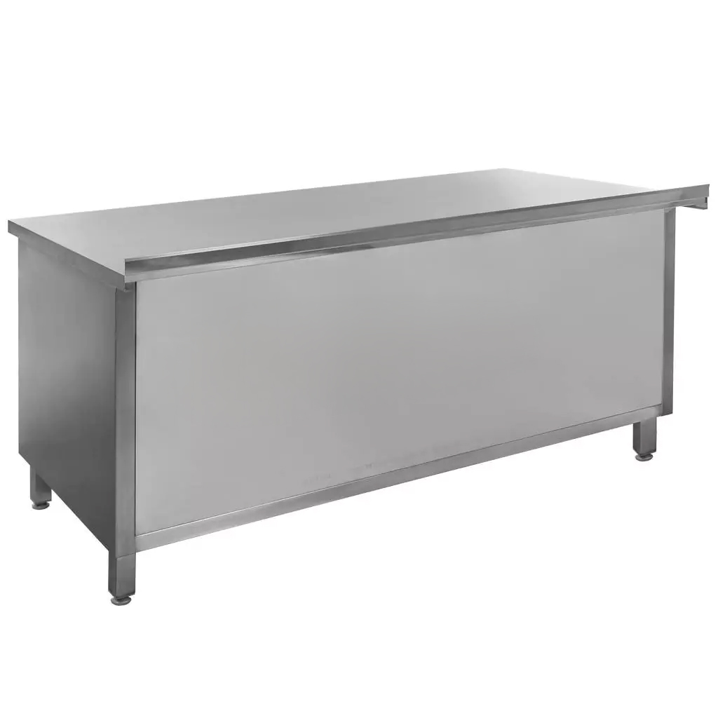 Stół ze stali nierdzewnej przyścienny z szafką spawany Mega-M S-180 cm G-60 cm H-85 cm N - obrazek 4