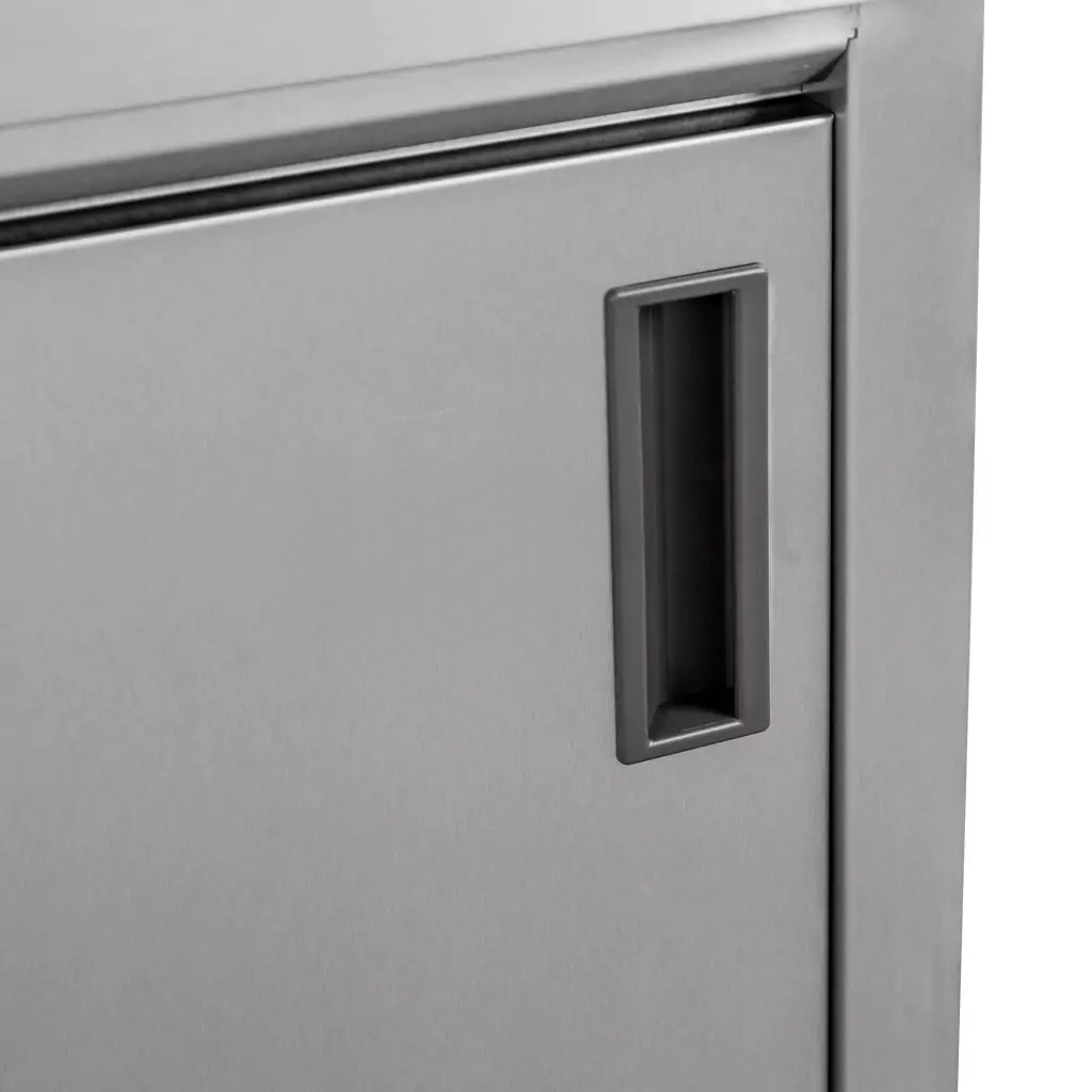 Stół ze stali nierdzewnej przyścienny z szafką spawany Mega-M S-180 cm G-60 cm H-85 cm N - obrazek 9