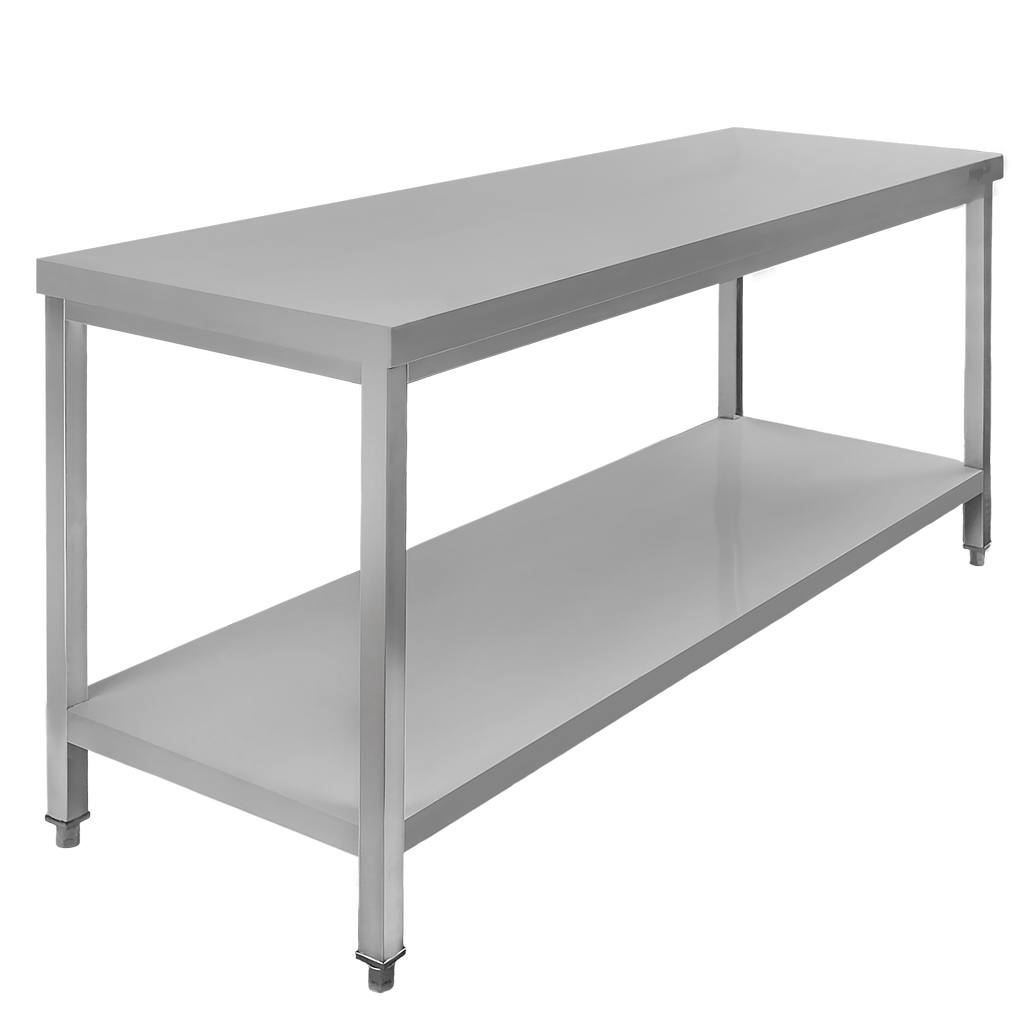 Stół ze stali nierdzewnej centralny z półką Mega-M S-160 cm G-70 cm H-85 cm N - obrazek 2