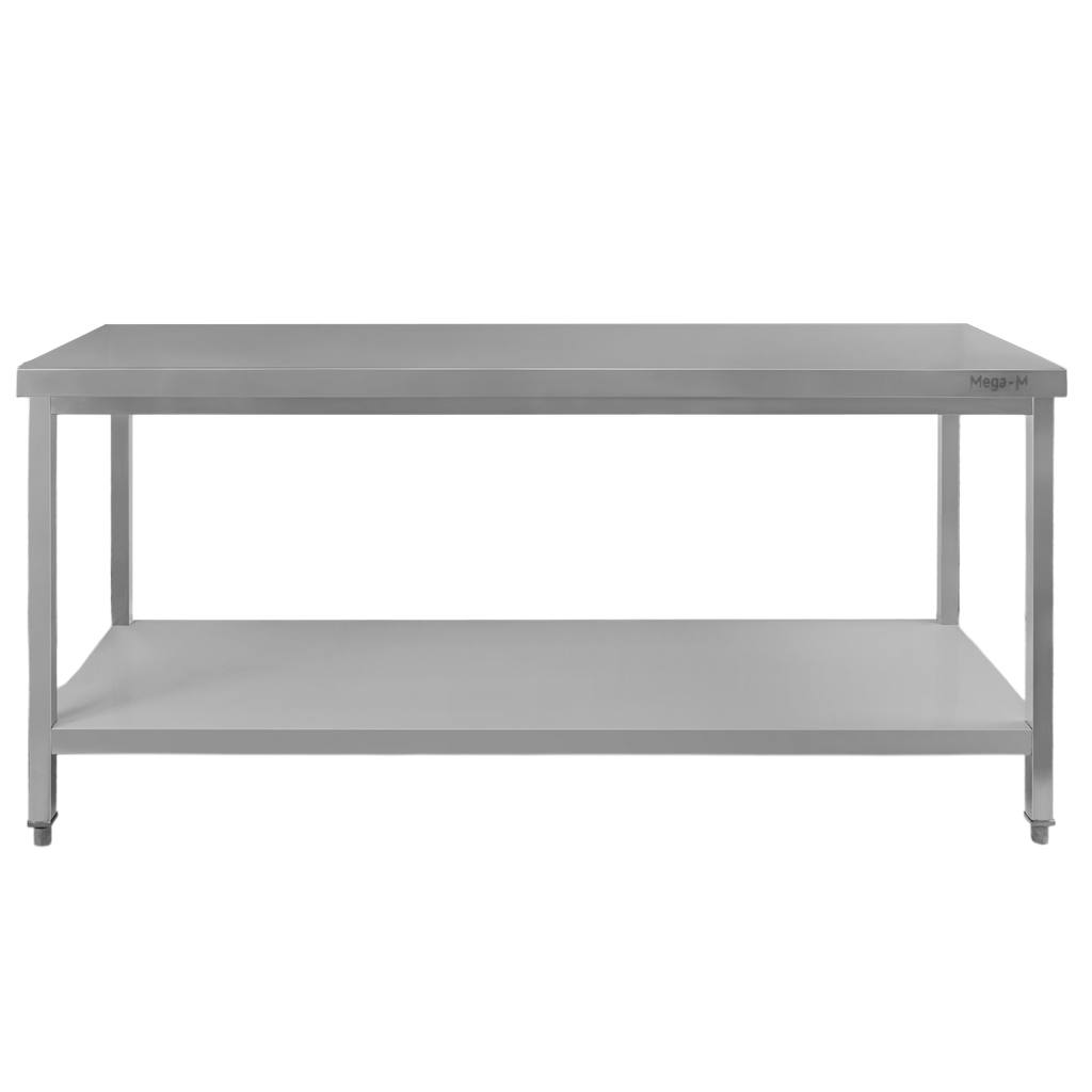 Stół ze stali nierdzewnej centralny z półką Mega-M S-160 cm G-70 cm H-85 cm N - obrazek 3