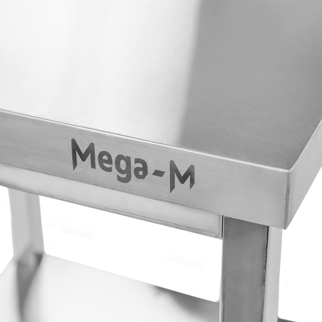 Stół ze stali nierdzewnej centralny z półką Mega-M S-180 cm G-70 cm H-85 cm N - obrazek 10