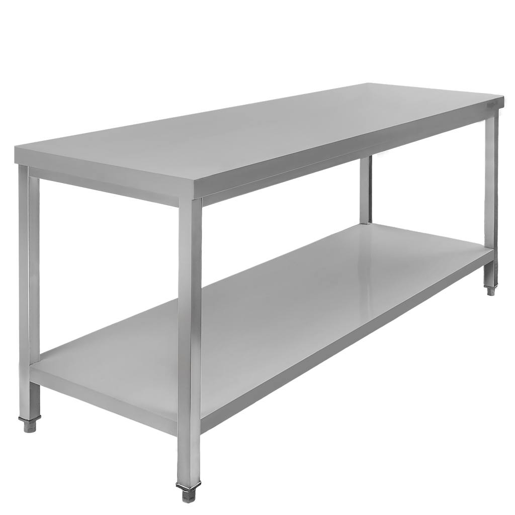 Stół ze stali nierdzewnej centralny z półką Mega-M S-180 cm G-70 cm H-85 cm N - obrazek 3