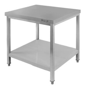Stół ze stali nierdzewnej centralny z półką Mega-M S-80 cm G-60 cm H-85 cm N