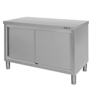 Stół ze stali nierdzewnej centralny z szafką Mega-M S-120 cm G-70 cm H-85 cm N