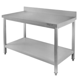 Stół ze stali nierdzewnej przyścienny z półką Mega-M S-120 cm G-60 cm H-85 cm N