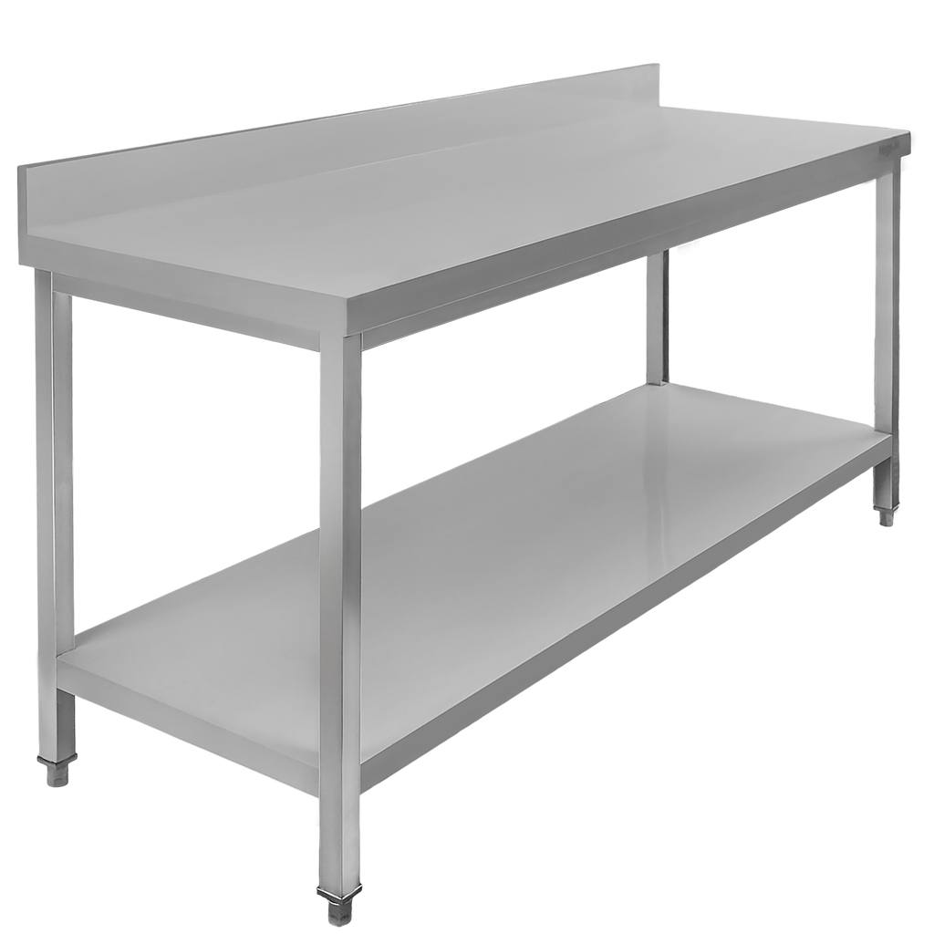 Stół ze stali nierdzewnej przyścienny z półką Mega-M S-150 cm G-60 cm H-85 cm N - obrazek 2