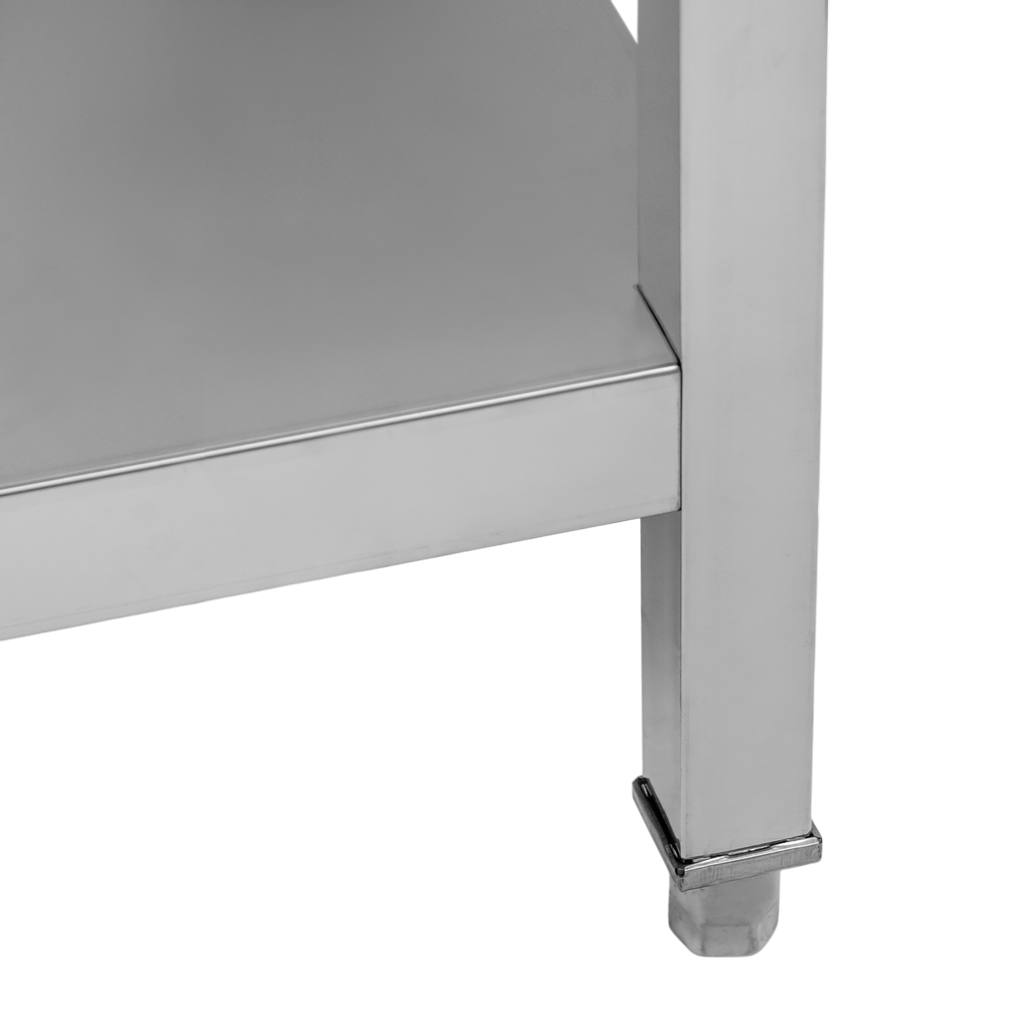 Stół ze stali nierdzewnej przyścienny z półką Mega-M S-150 cm G-60 cm H-85 cm N - obrazek 10