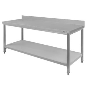 Stół ze stali nierdzewnej przyścienny z półką Mega-M S-160 cm G-60 cm H-85 cm N