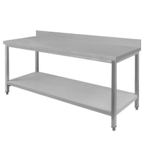 Stół ze stali nierdzewnej przyścienny z półką Mega-M S-180 cm G-60 cm H-85 cm N