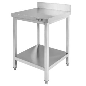 Stół ze stali nierdzewnej przyścienny z półką Mega-M S-60 cm G-70 cm H-85 cm N