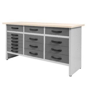Stół warsztatowy Mega-M  HANDYMAN S-160cm x G-60 cm x H-85 cm 15 szuflad grafit N